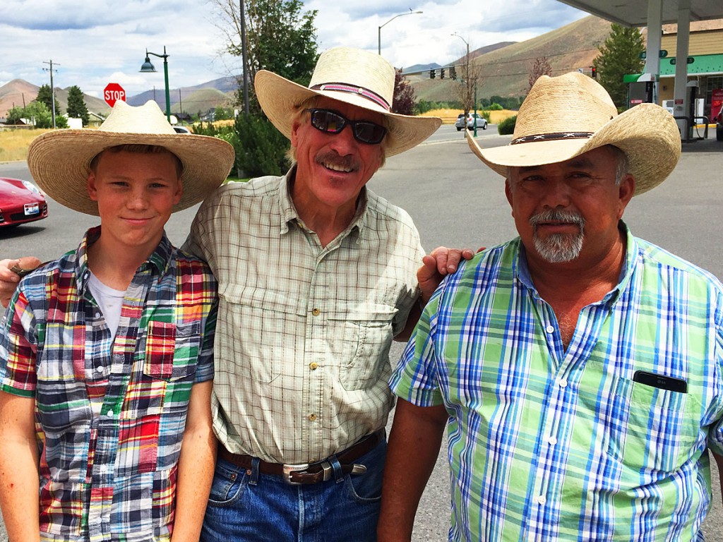 Landon and Dean bought awesome hats from this almost happy guy.