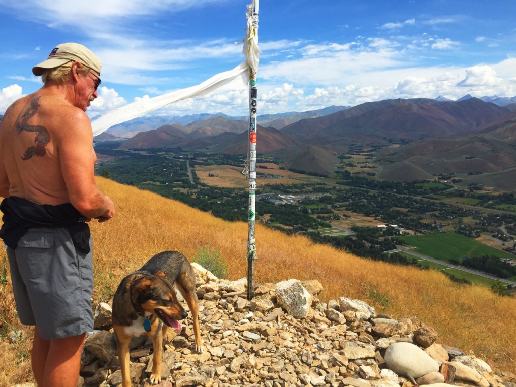 Dean putting blessings for all the PCT folks at the top of Carbonate.