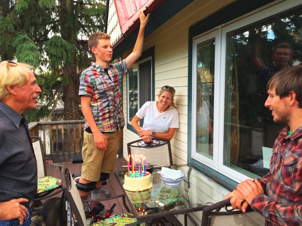 Home for Landon's 14th birthday.  Landon got Kangaroo legs....